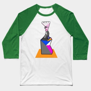 Cartoon Monument Baseball T-Shirt